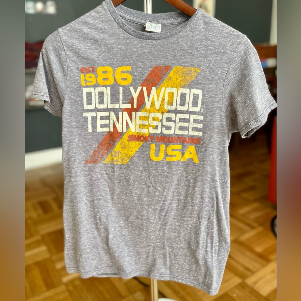 Dollywood Women’s Cut Racing Stripe T-Shirt - Vintage Gray - Size Small